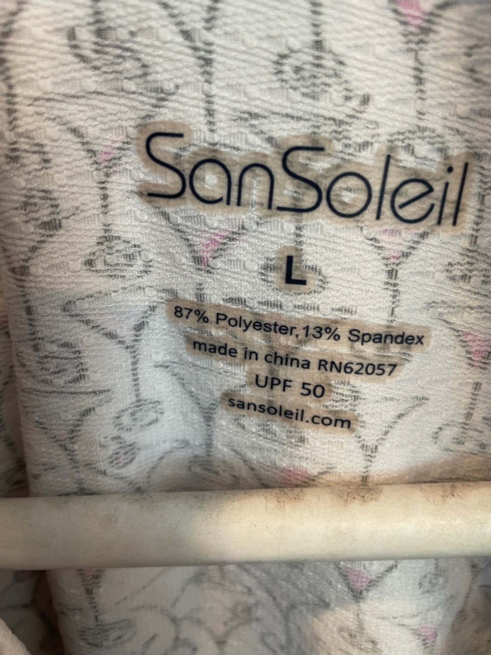 Women’s White Printed Quarter-Zip Performance Shirt San Soleil - Picture 2 of 4